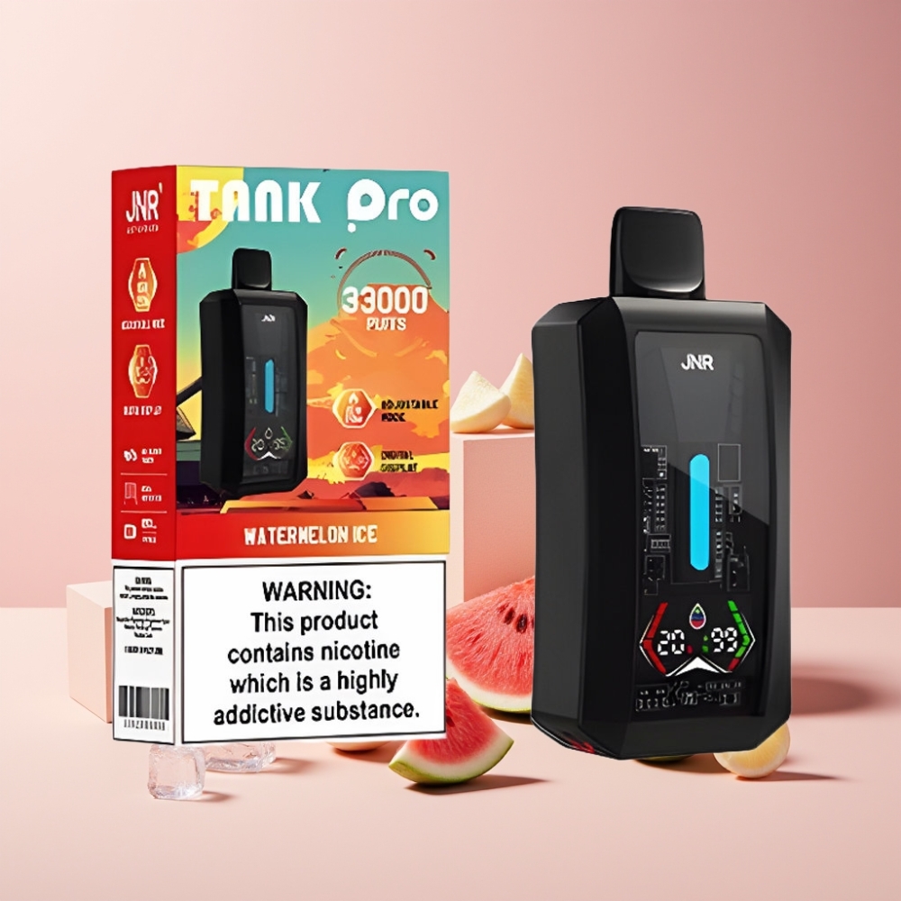 JNR Tank Pro 33000 Puff Italia Ingrosso Disposable Vape Anguria Ghiaccio - 28ml, Dual Mesh, Display Digitale, 850mAh