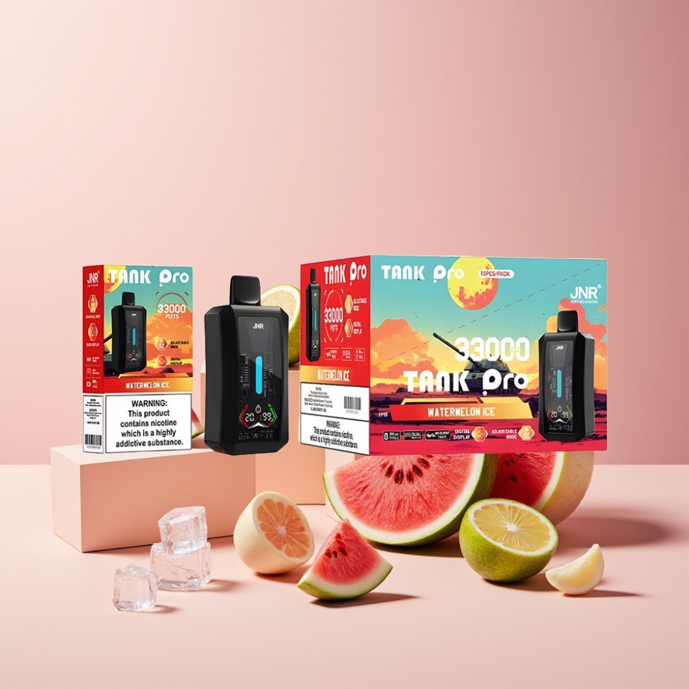 JNR Tank Pro 33000 Puff Italia Ingrosso Disposable Vape Anguria Ghiaccio - 28ml, Dual Mesh, Display Digitale, 850mAh