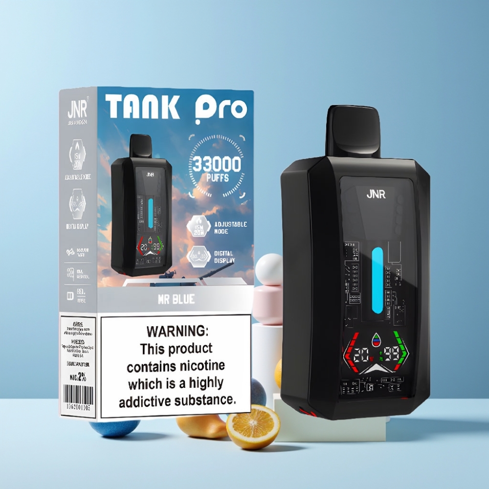 JNR Tank Pro 33000 Puff Italia Ingrosso Disposable Vape Blu Scuro 28ml Display Digitale Dual Mesh 15W/20W