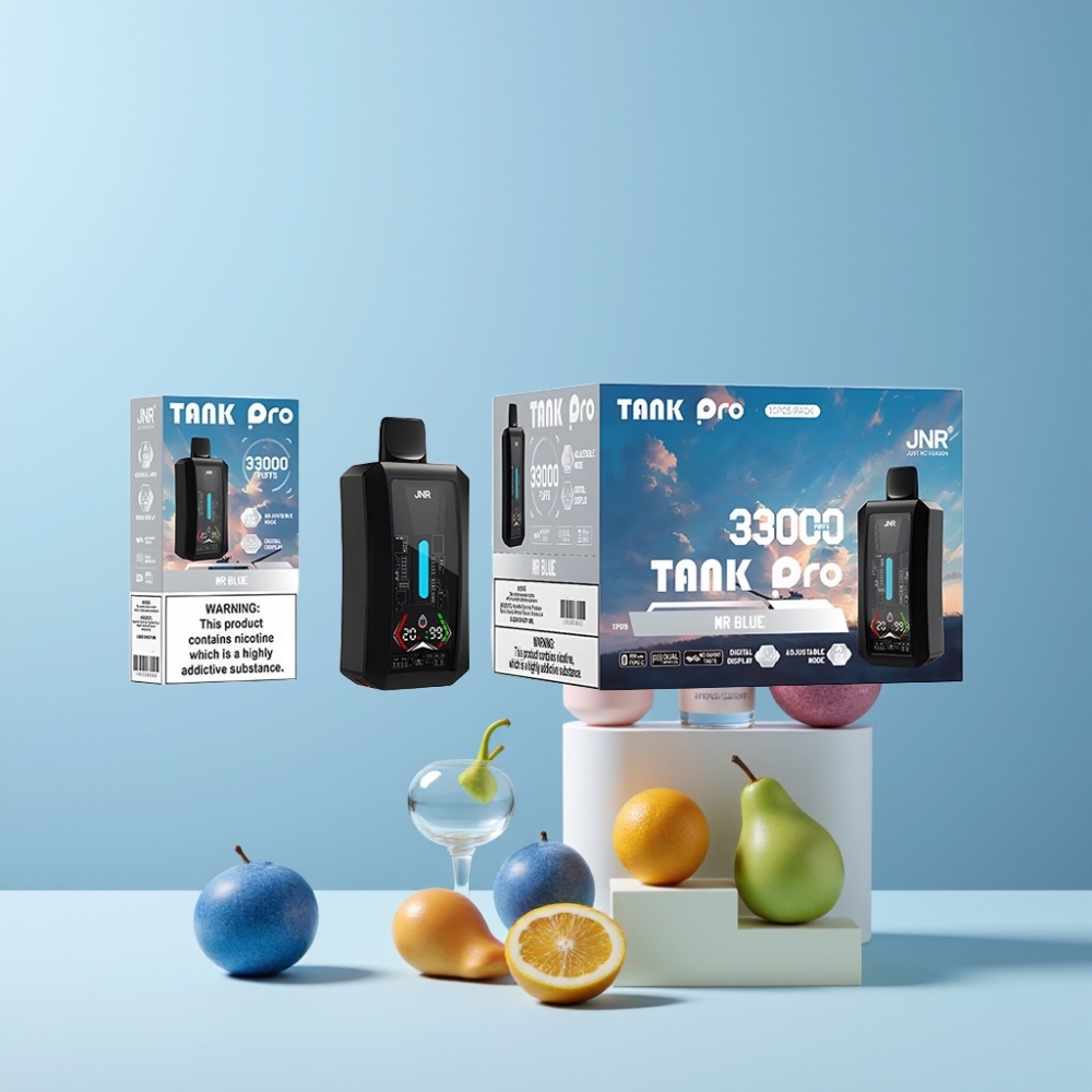 JNR Tank Pro 33000 Puff Italia Ingrosso Disposable Vape Blu Scuro 28ml Display Digitale Dual Mesh 15W/20W
