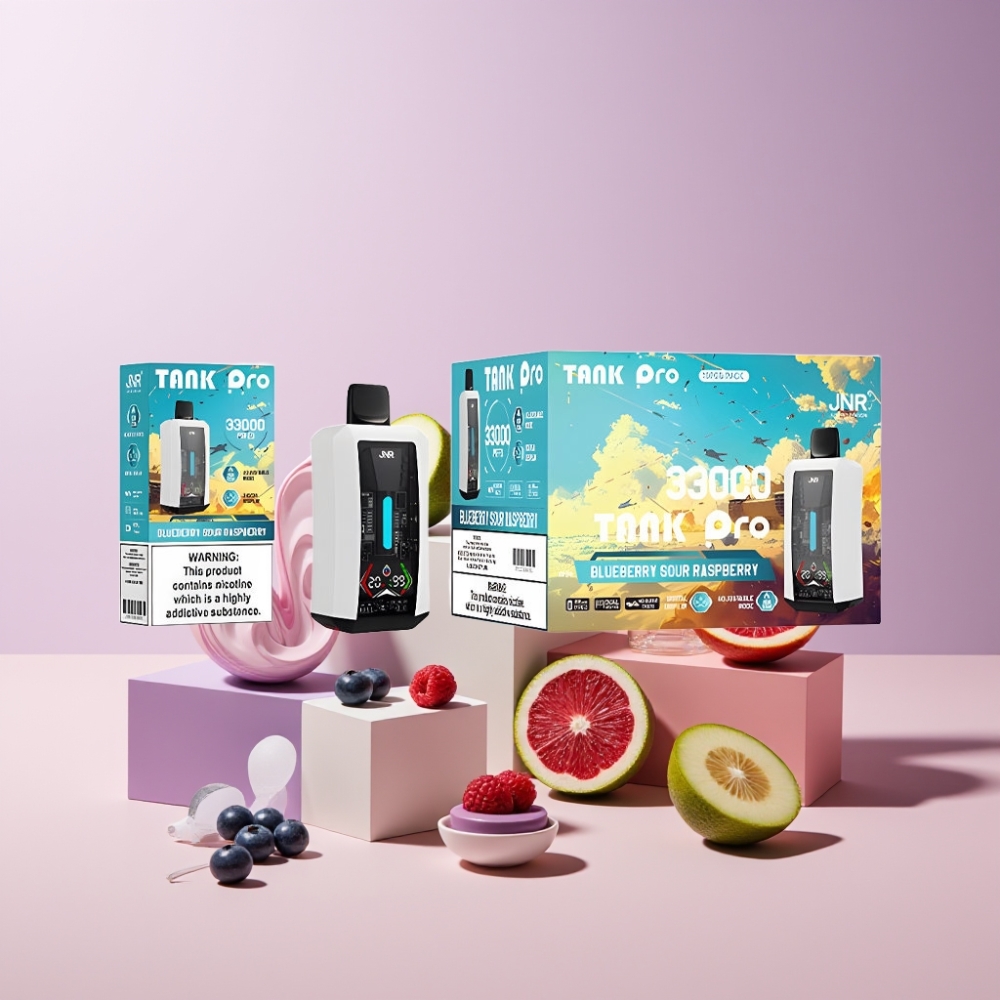 JNR Tank Pro 33000 Puff Italia Ingrosso Disposable Vape Mirtillo Lampone Aspro 28ml Dual Mesh 850mAh