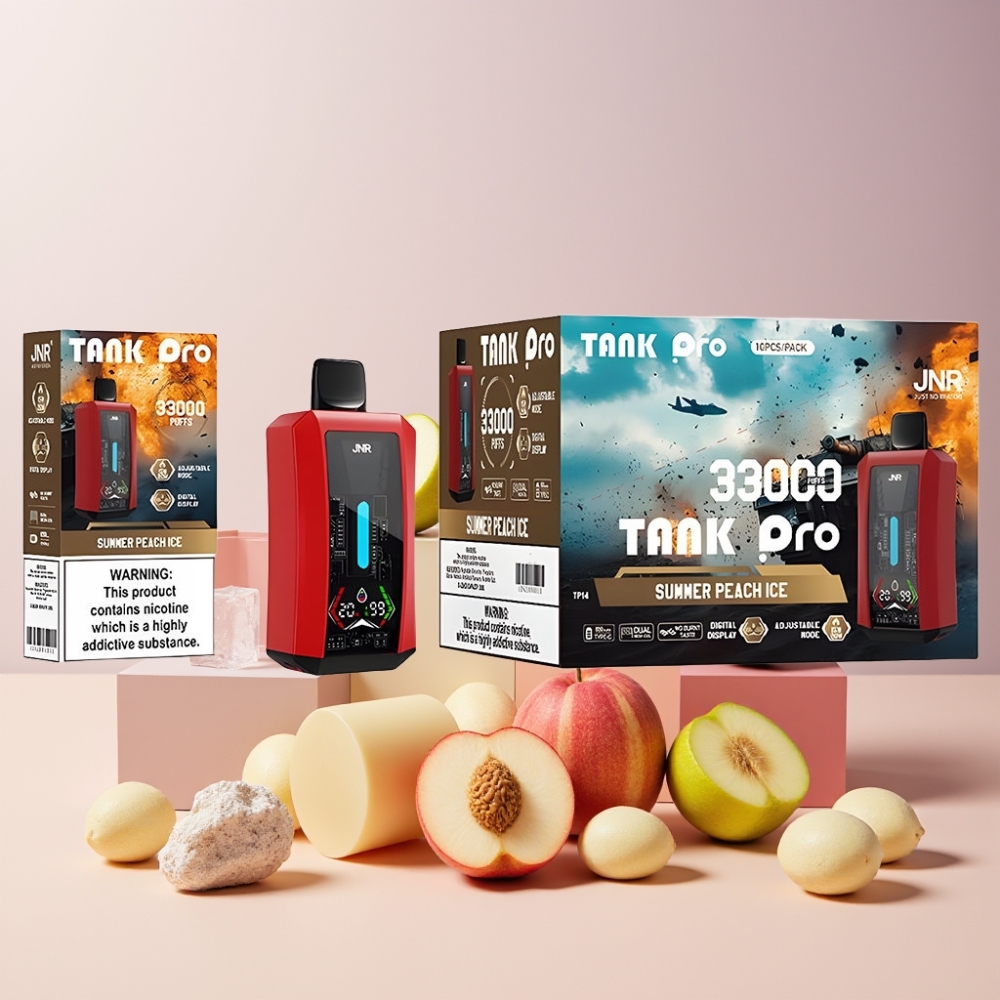 JNR Tank Pro 33000 Puff Italia Ingrosso - Pesca Estiva Ghiaccio, 28ml, Dual Mesh Coil, Display Digitale