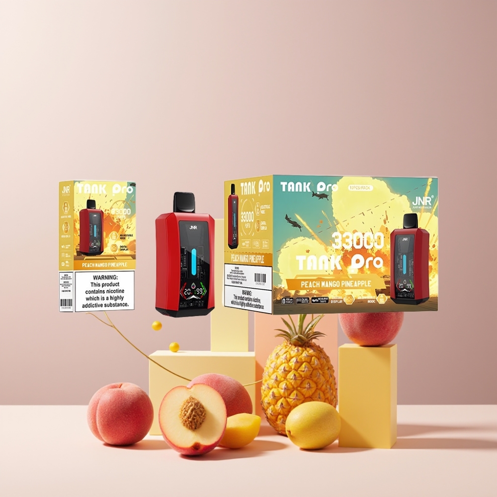 JNR Tank Pro 33000 Puff Italia Ingrosso – Pesca Mango Ananas, 28ml, Dual Mesh, Tipo-C