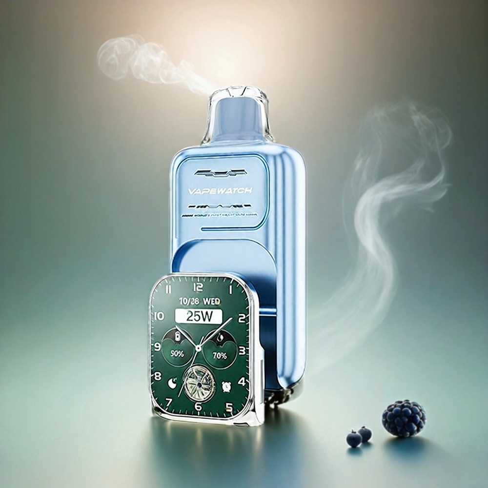 Italia Ingrosso JNR Vape Watch 30000 Puffs - Mirtillo Anguria - 1000mAh Batteria - 19mL E-liquido - Bobina a doppia maglia - Type-C Quick Charge