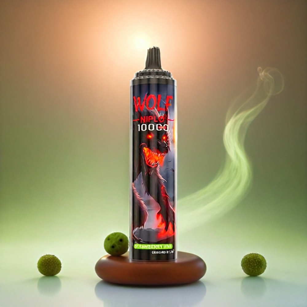 Italia Ingrosso JNR Wolf 10000 Puffs Kiwi Fragola - 20ml E-Liquido, 650mAh Batteria, Ricarica Tipo-C, Mesh Coil 1.0 Ohm, Nicotina 0%/2%/5%