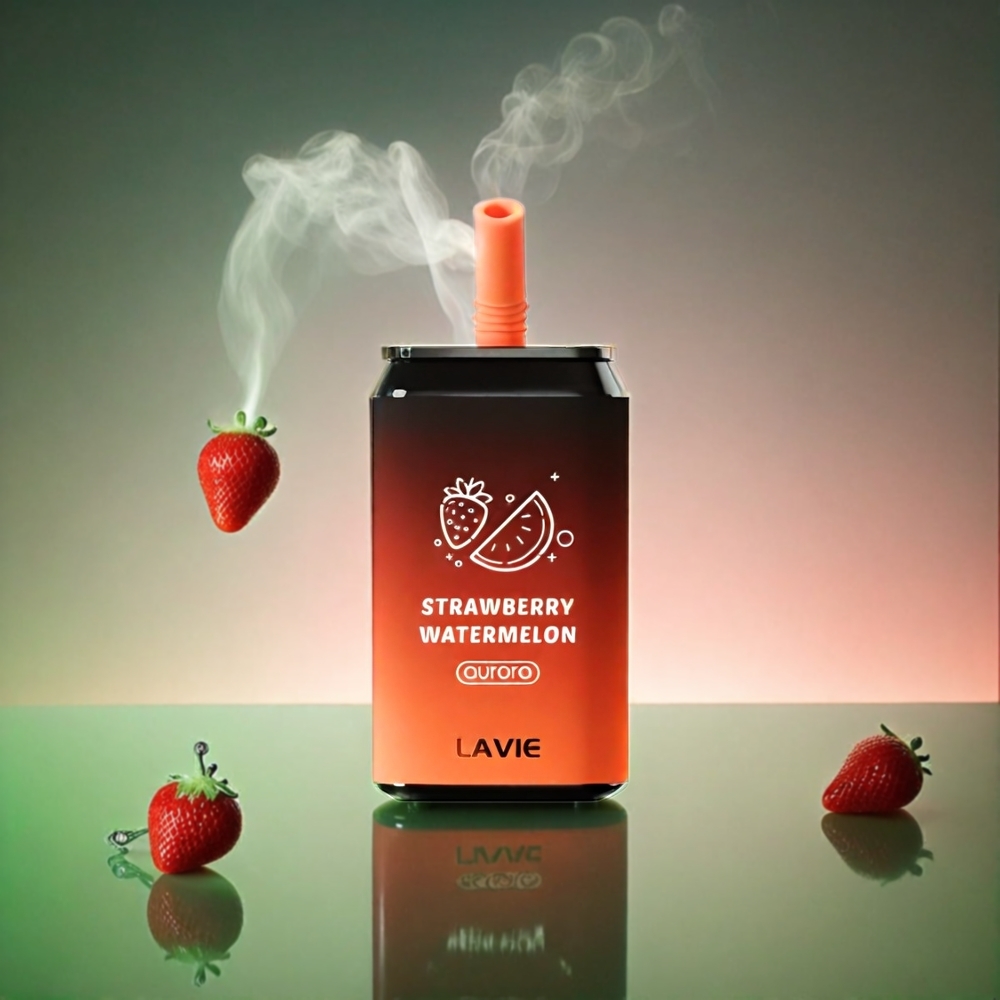 LAVIE Aurora Italia Ingrosso 11000 Puffs Fragola Anguria – 22ML E-Liquid, 650mAh Batteria, Ricarica Type C