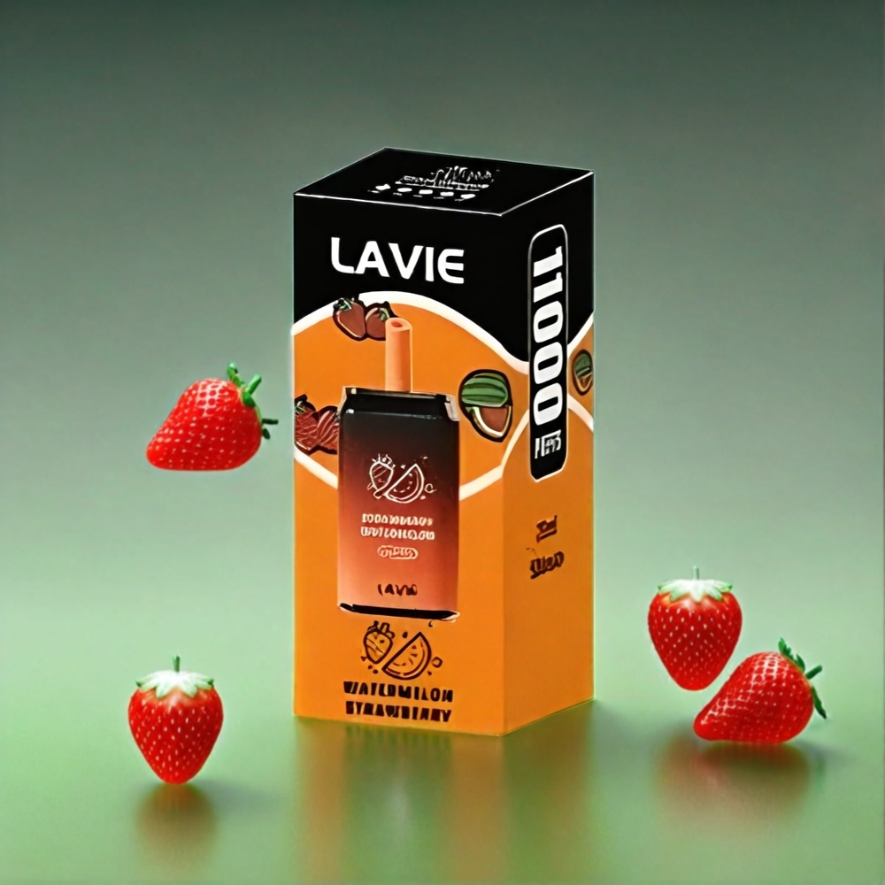 LAVIE Aurora Italia Ingrosso 11000 Puffs Fragola Anguria – 22ML E-Liquid, 650mAh Batteria, Ricarica Type C