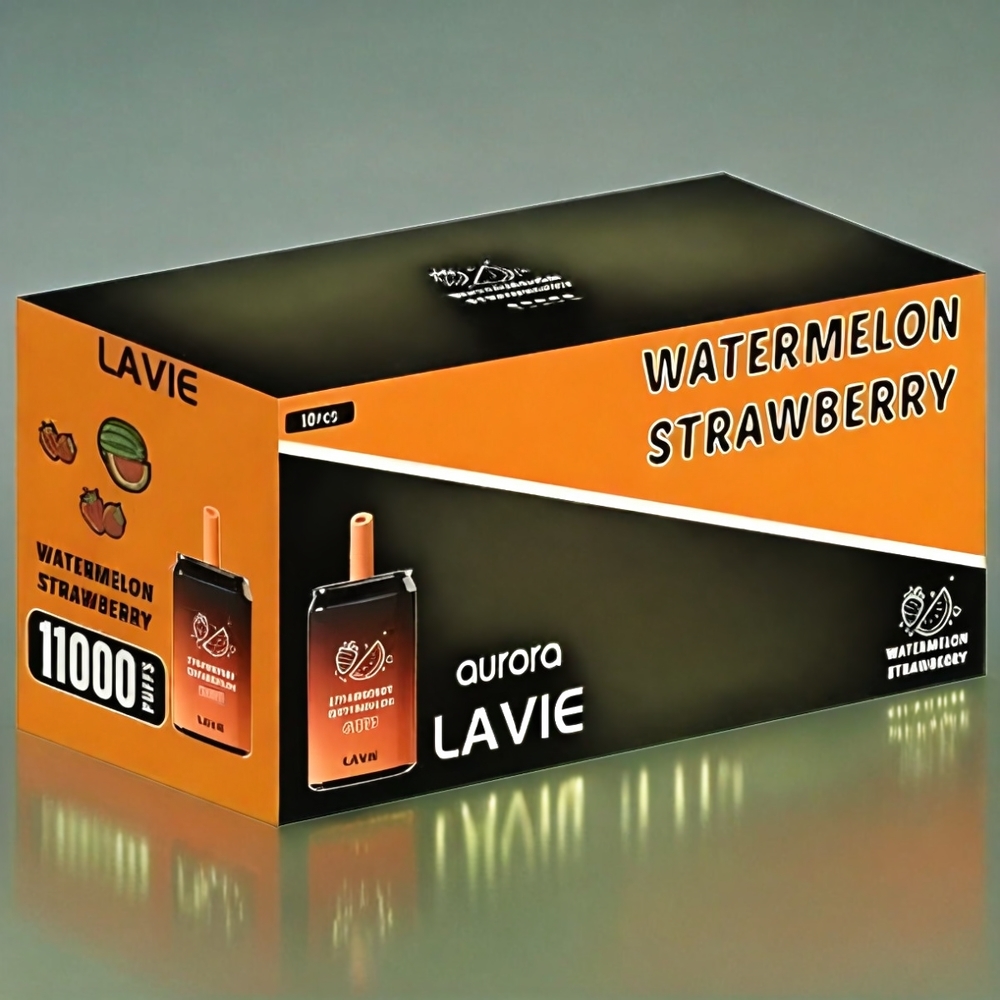 LAVIE Aurora Italia Ingrosso 11000 Puffs Fragola Anguria – 22ML E-Liquid, 650mAh Batteria, Ricarica Type C