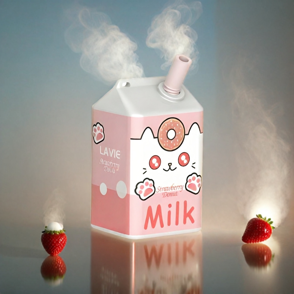 LAVIE Milk 7000 Puffs Italia Ingrosso - Ciambella alla Fragola - 16ML e-Liquido, 600mAh Batteria, Ricarica Type C, 0%/2%/5% Nicotina