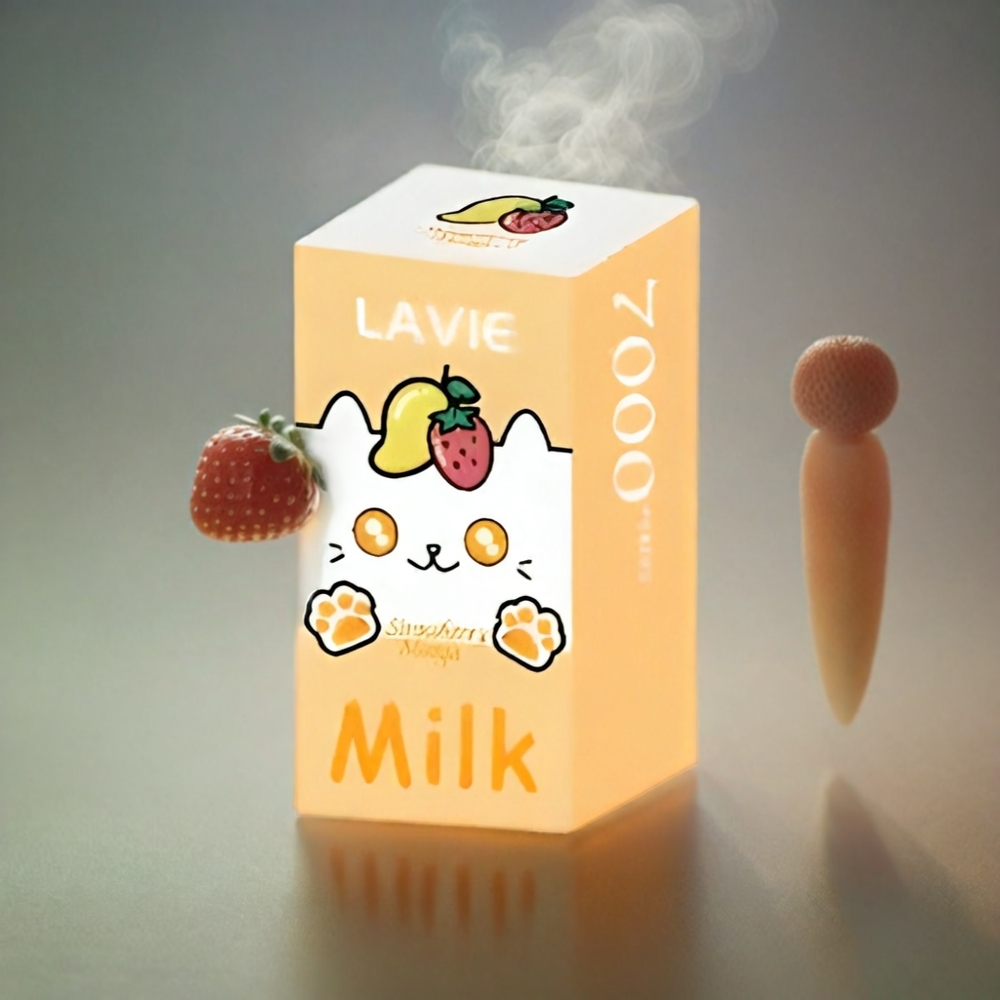 LAVIE Milk 7000 Puffs Italia Ingrosso Fragola Mango - 16ML E-Liquido, 600mAh Batteria, Ricaricabile Type C, 0%/2%/5% Nicotina