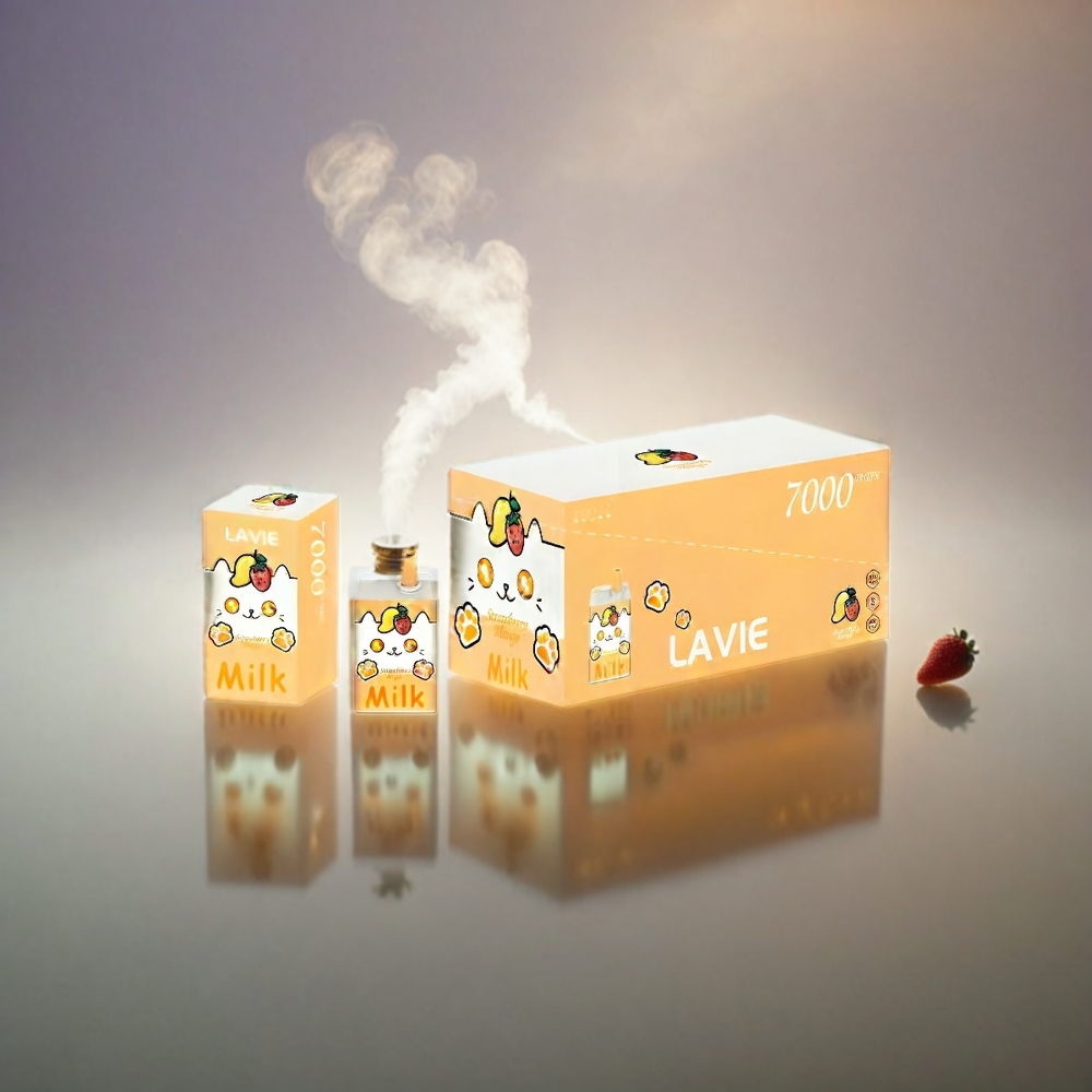 LAVIE Milk 7000 Puffs Italia Ingrosso Fragola Mango - 16ML E-Liquido, 600mAh Batteria, Ricaricabile Type C, 0%/2%/5% Nicotina