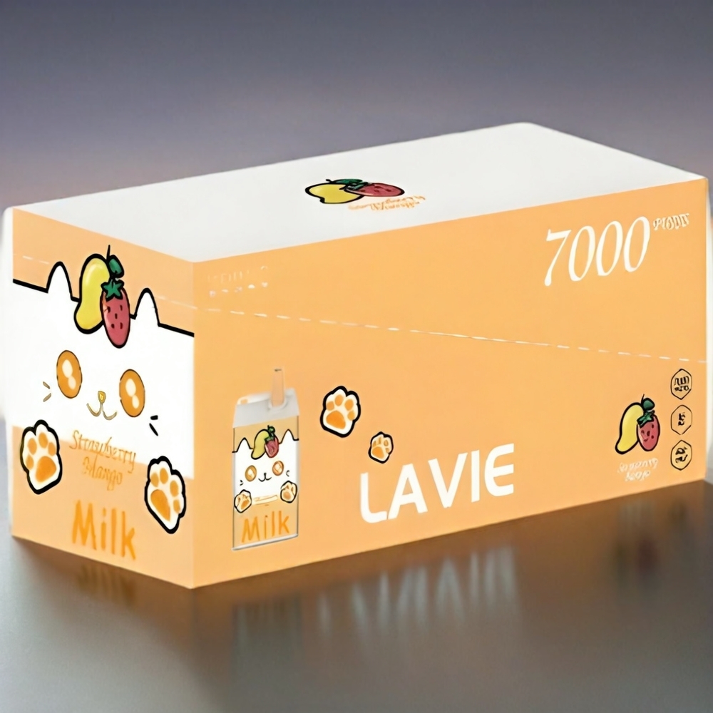 LAVIE Milk 7000 Puffs Italia Ingrosso Fragola Mango - 16ML E-Liquido, 600mAh Batteria, Ricaricabile Type C, 0%/2%/5% Nicotina
