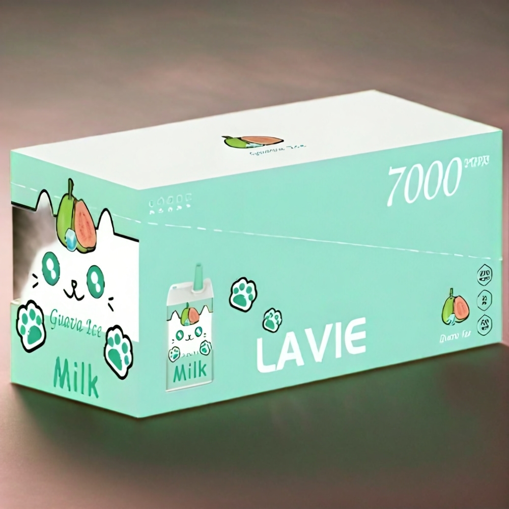 LAVIE Milk 7000 Puffs Italia Ingrosso – Guava Ghiaccio con 16ML di E-Liquid, 600mAh, Ricaricabile Type C