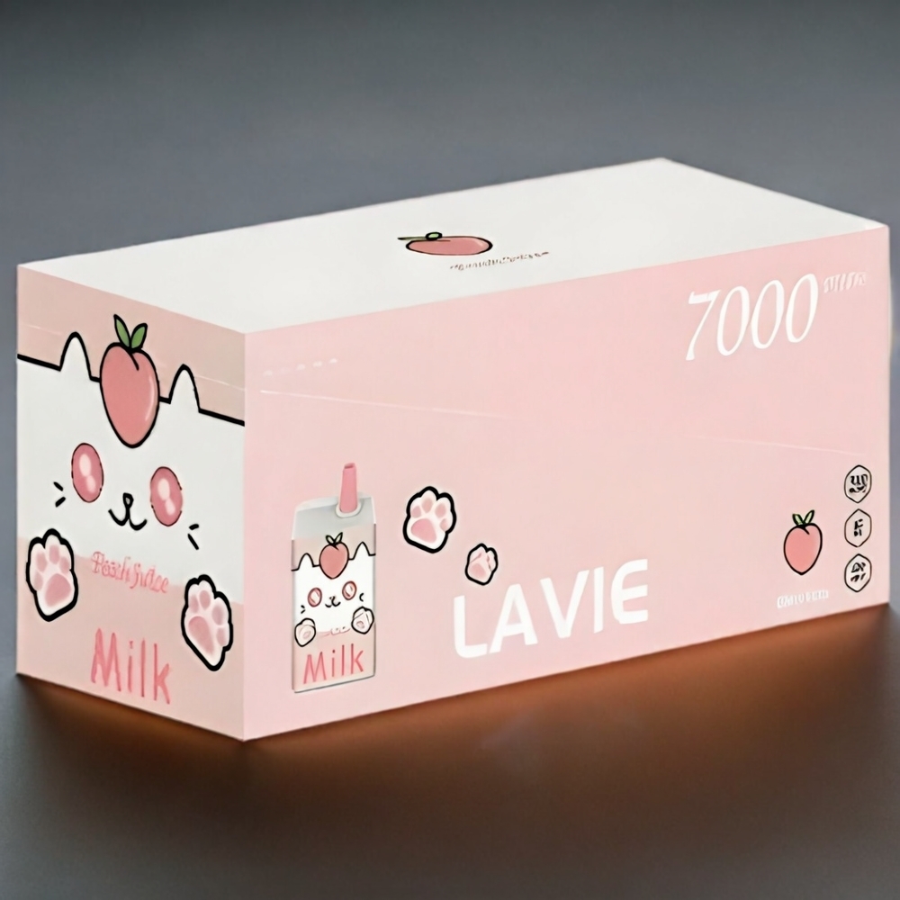 LAVIE Milk 7000 Puffs Italia Ingrosso - Succo di Pesca, 16ML, 600mAh, Ricaricabile Type C, 0%/2%/5% Nicotina