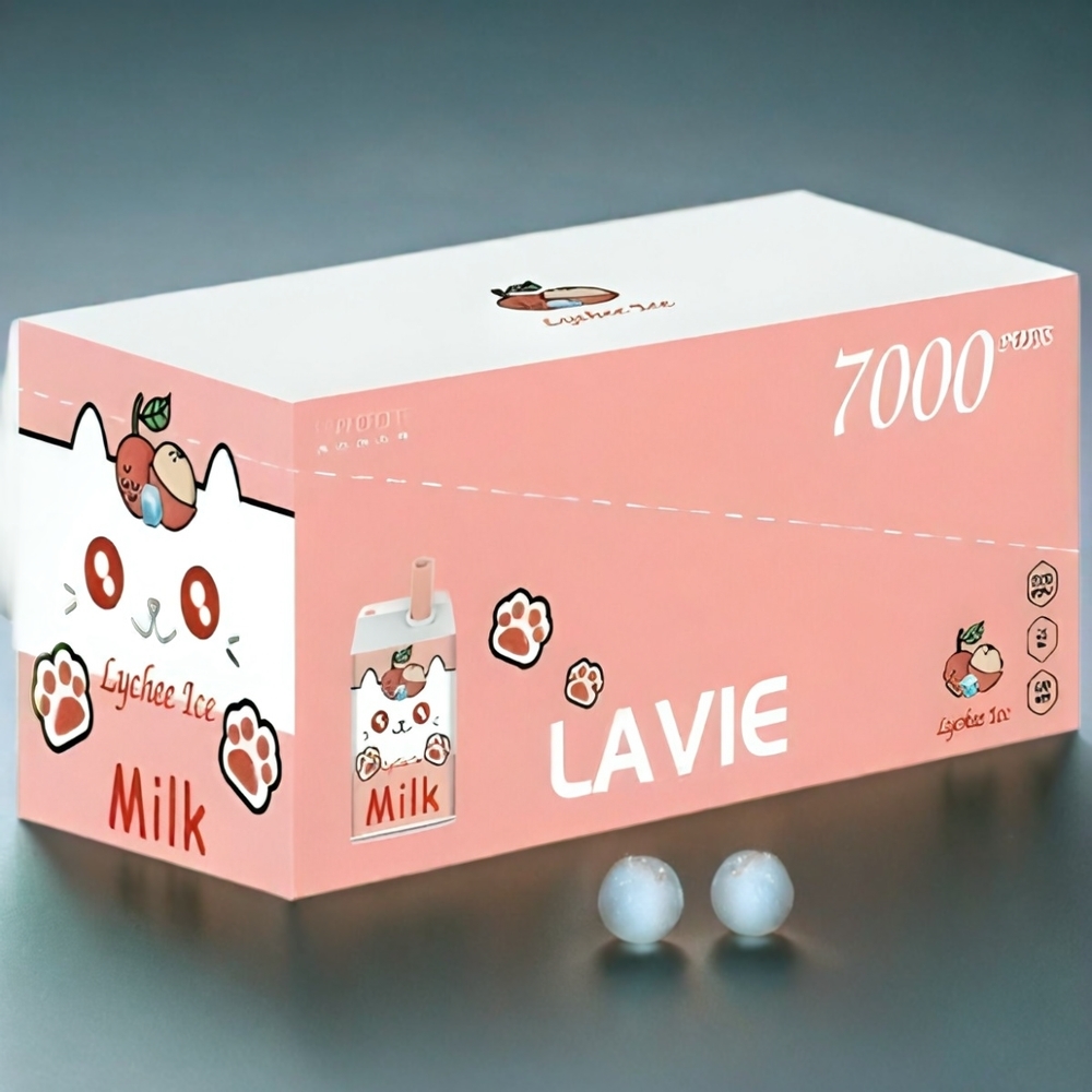 LAVIE Milk 7000 Puffs Italia Ingrosso Vape Litchi Ghiaccio – 16ML, 600mAh, Ricaricabile Type C, 0%/2%/5% Nicotina