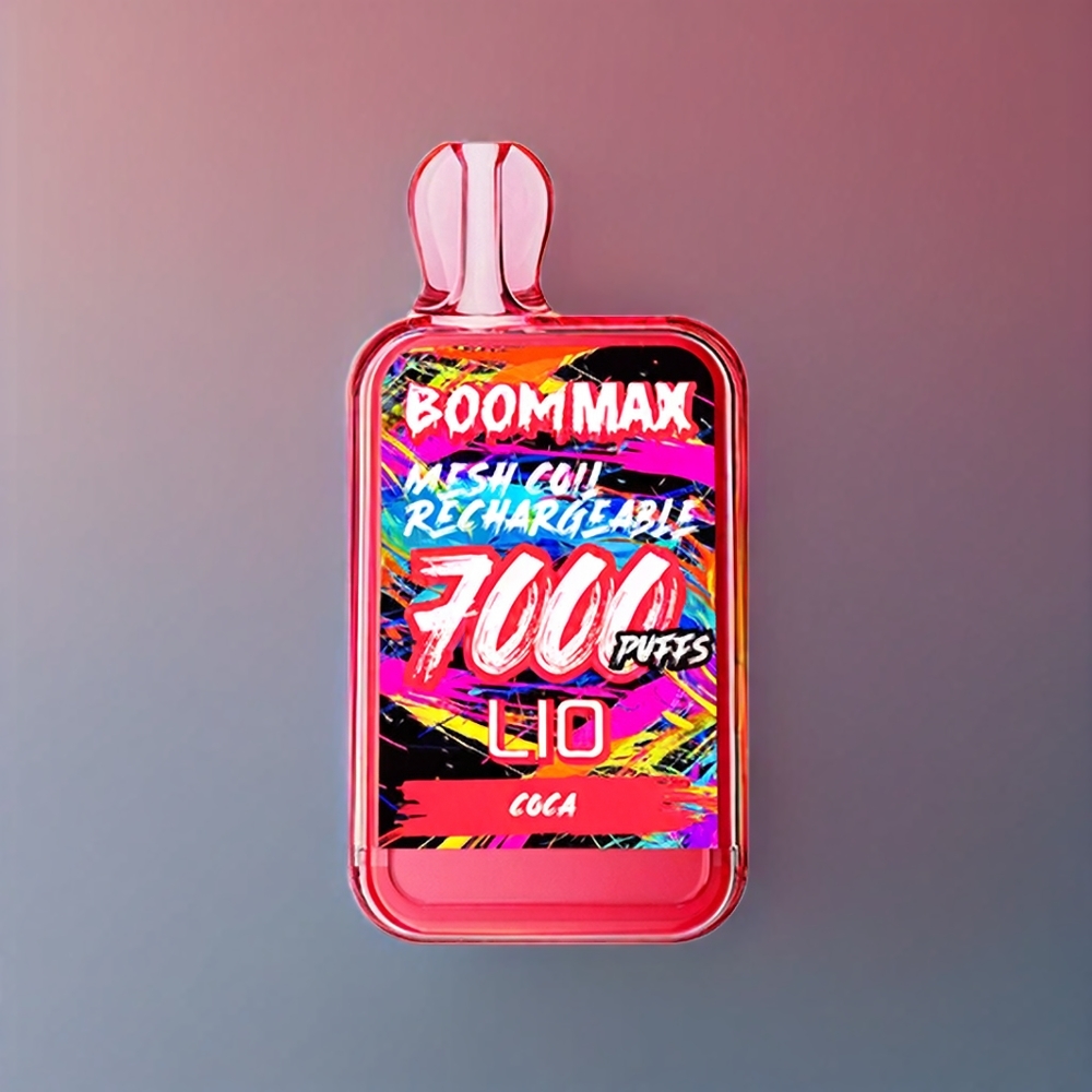 LIO BOOM MAX 7000 Puffs vape monouso Coca Italia Ingrosso con 15ml e-liquid, 650mAh batteria, ricarica Type-C