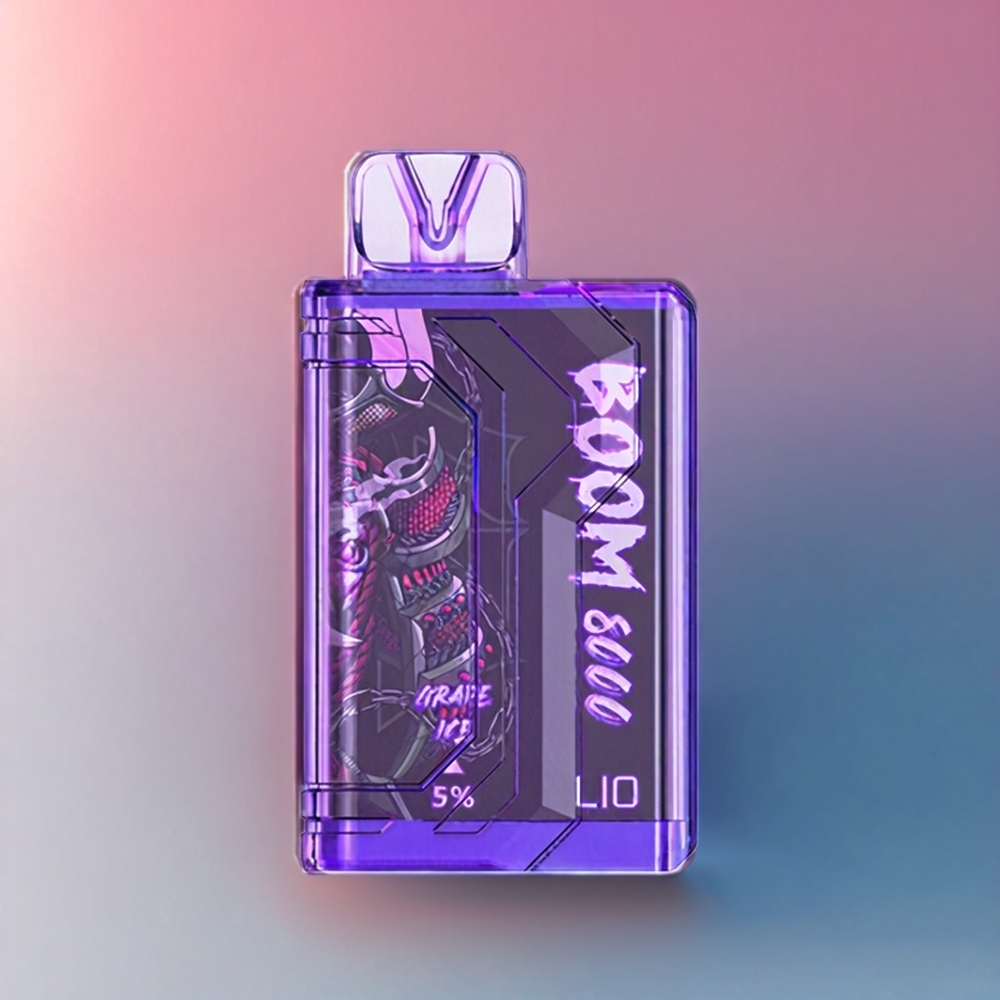 LIO BOOM PRO 8000 Puff Italia ingrosso vape monouso Ghiaccio d'Uva con Batteria 650mAh, Ricarica Type-C e 15ml di E-liquid
