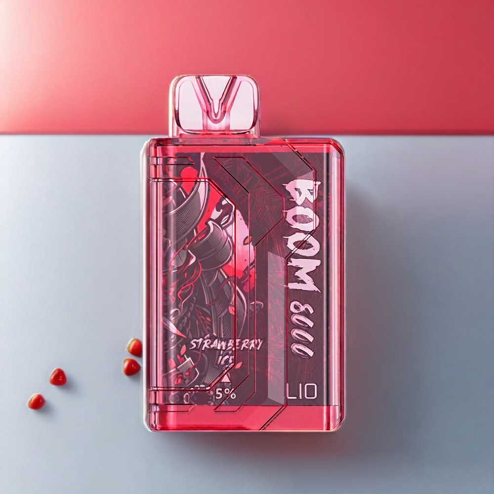 LIO BOOM PRO 8000 Puffs vape monouso Fragola Ghiaccio - Italia Ingrosso - 15ml E-liquid, 650mAh Batteria, Ricarica Type-C