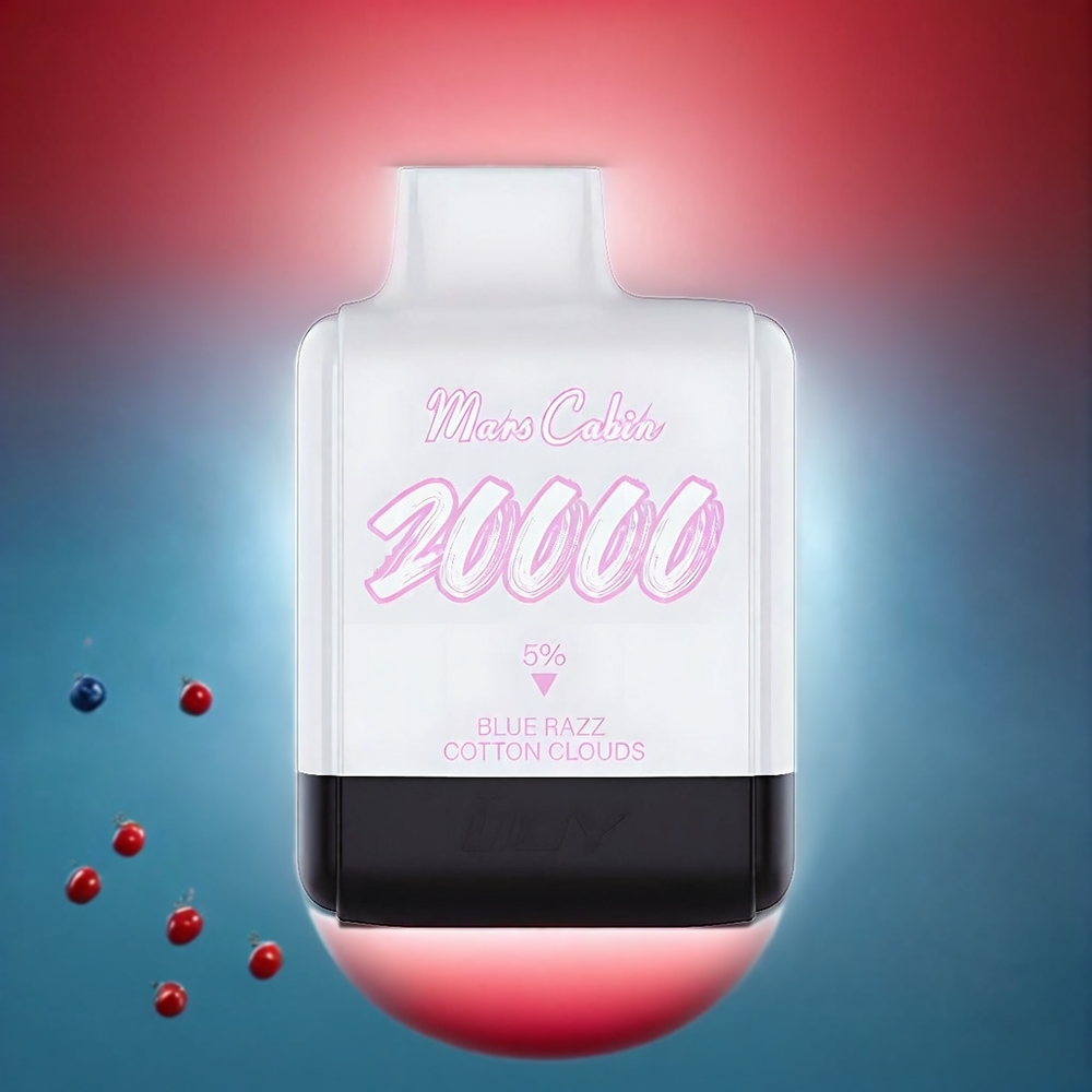 IJOY Mars Cabin 20000 Puff vape monouso Italia Ingrosso – Nuvola di Cotone Lampone Blu, 20ML E-liquid, 0.5 Ohm Dual Bobina a maglie, 850 mAh