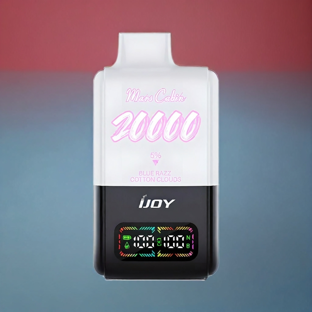 IJOY Mars Cabin 20000 Puff vape monouso Italia Ingrosso – Nuvola di Cotone Lampone Blu, 20ML E-liquid, 0.5 Ohm Dual Bobina a maglie, 850 mAh