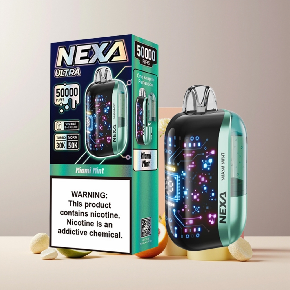 NEXA Ultra 50K Disposable Vape Menta Miami Italia Ingrosso 20ml 5% 800mAh