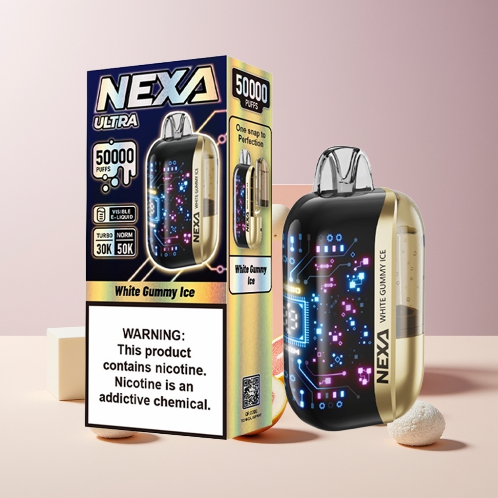 NEXA Ultra 50K Italia Ingrosso Disposable Vape - 20ml, 5% Nicotina, Gummy Bianco Ghiaccio