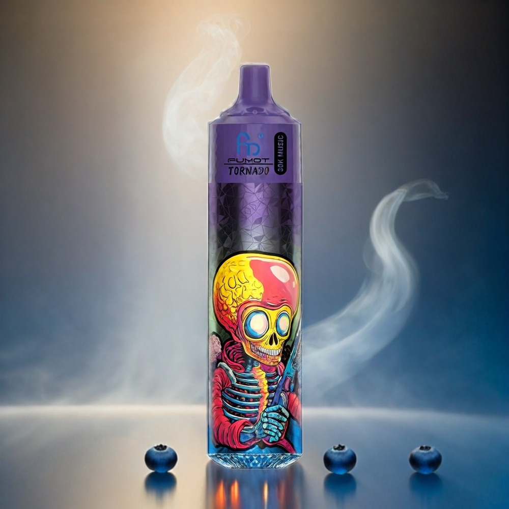 Fumot RandM Tornado 30000 Italia Ingrosso Vape Mirtillo Mora con 30.000 Puffs, 30mL, batteria 600mAh, display LED
