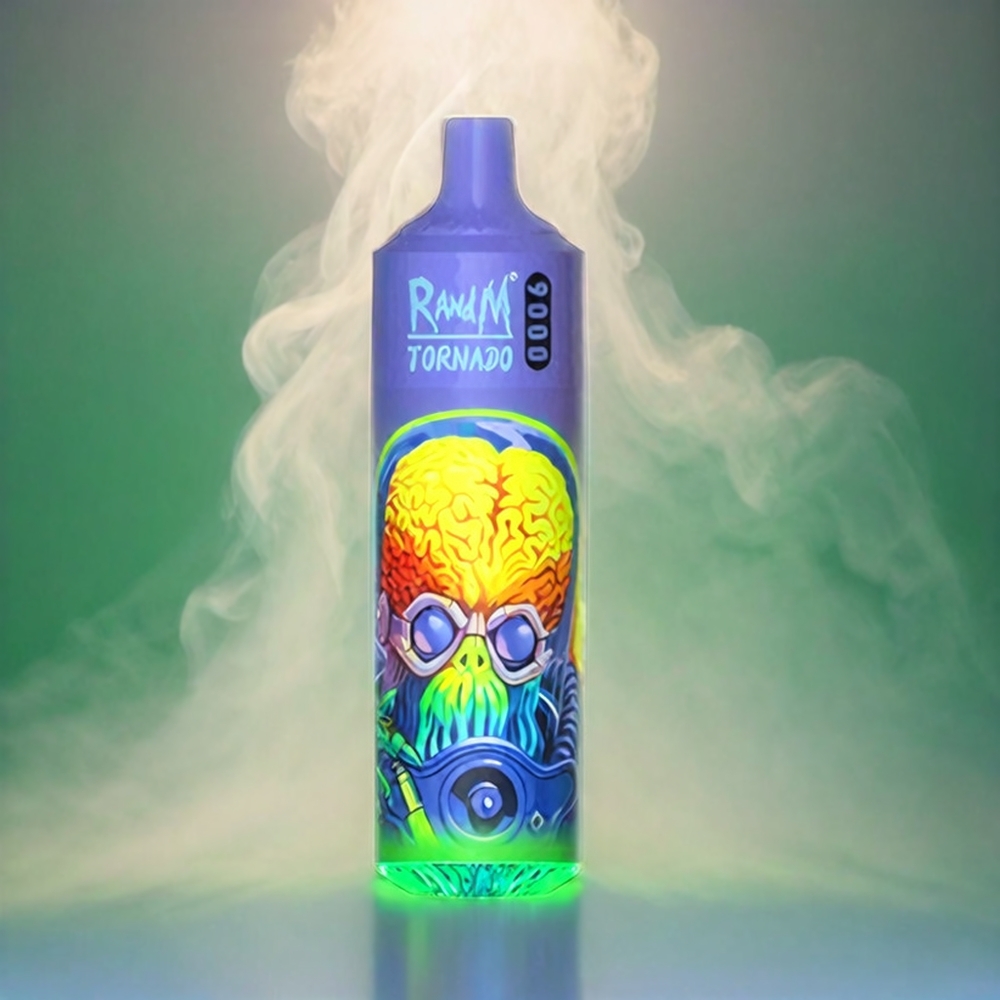 RandM Tornado 9000 Puffs Italia Ingrosso – 18 mL Mesh Coil, 850 mAh Ricaricabile, Cool Mint, Display RGB Elegante, 54 Varietà di Gusti