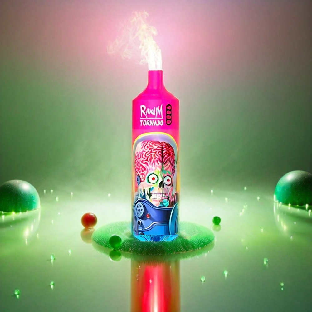 RandM Tornado 9000 Puffs Italia Ingrosso - 18mL E-Liquido, Display RGB, 850 mAh Ricaricabile, Anguria Skittles, 54 Gusti