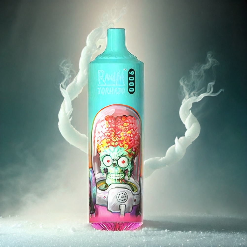 RandM Tornado 9000 Puffs Italia Ingrosso - 18mL E-liquid, 850mAh Ricaricabile, Mesh Coil, Display RGB, Guava Ice, 54 Gusti