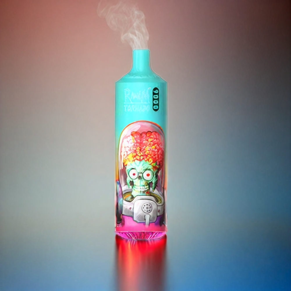 RandM Tornado 9000 Puffs Italia Ingrosso - 850 mAh Ricaricabile, 18 mL, Coil Mesh, Display RGB, Blu Lampone Acido - 54 Varianti di Gusto