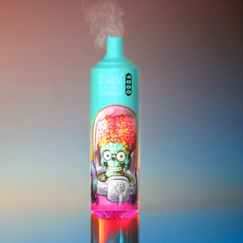 RandM Tornado 9000 Puffs Italia Ingrosso - 850 mAh Ricaricabile, 18 mL, Coil Mesh, Display RGB, Blu Lampone Acido - 54 Varianti di Gusto