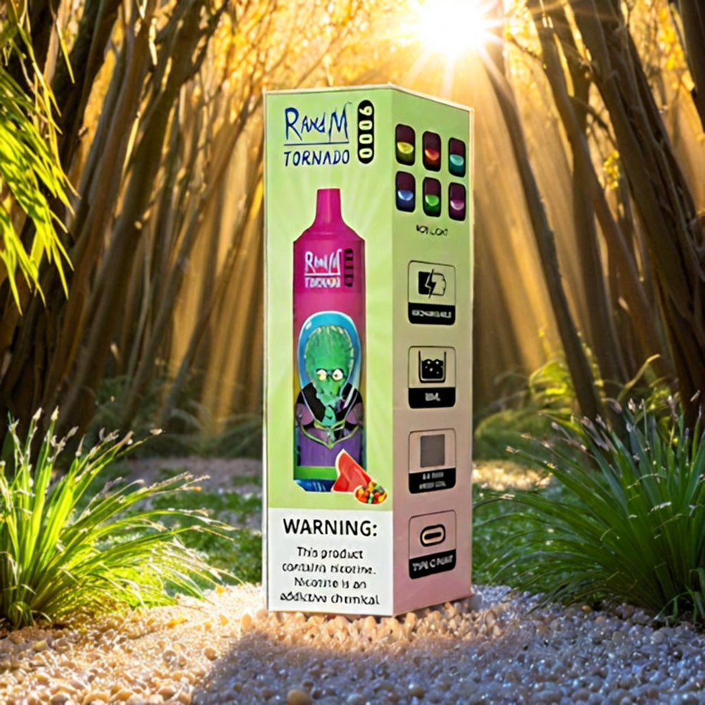 RandM Tornado 9000 Puffs Italia Ingrosso - 850 mAh Ricaricabile, 18 mL, Display RGB, Gusto Anguria Bubblegum, 54 Varietà