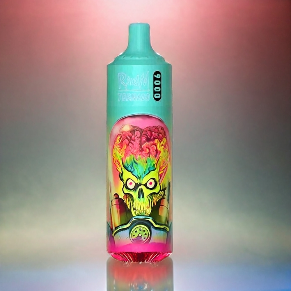 RandM Tornado 9000 Puffs Italia Ingrosso - 850 mAh Ricaricabile, 18 mL E-Liquid, Mesh Coil, Display RGB, Fragola e Lampone