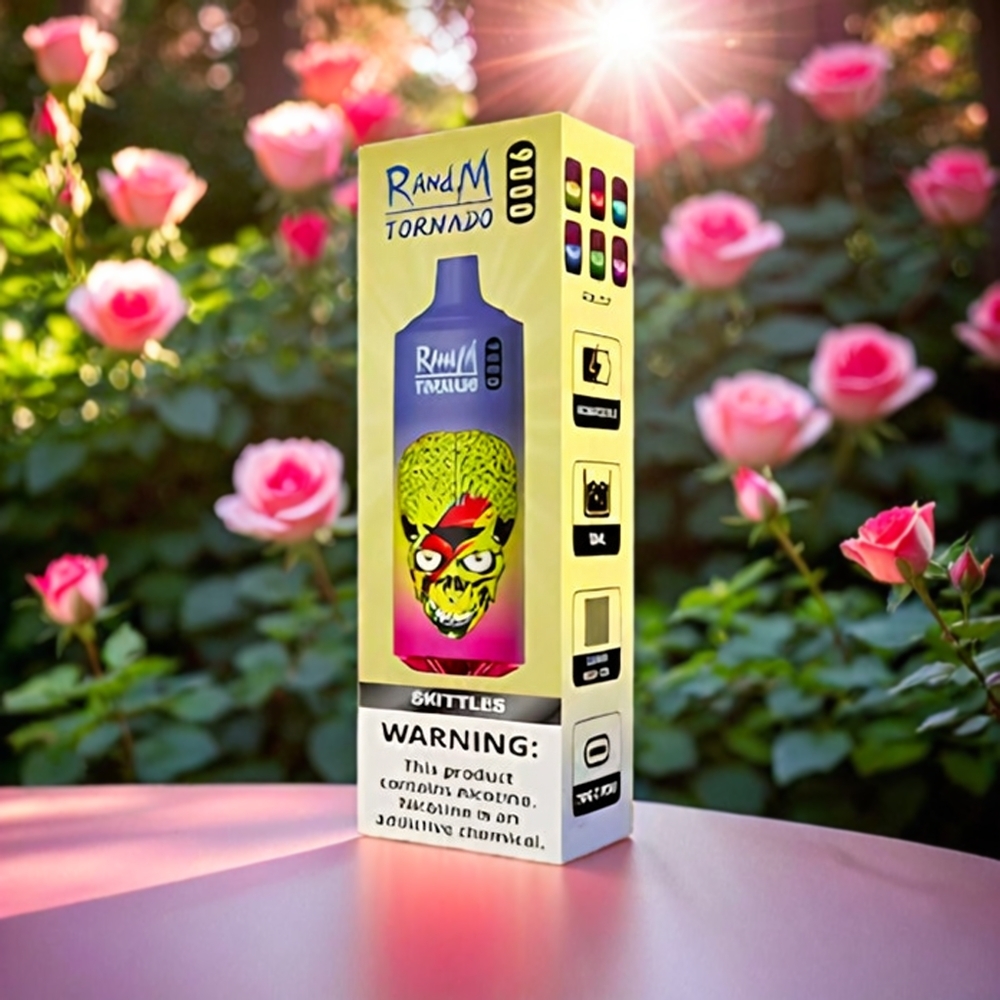 RandM Tornado 9000 Puffs Italia Ingrosso - 850mAh Ricaricabile, 18mL E-Liquido, Mesh Coil, Display RGB, 54 Gusti Skittles