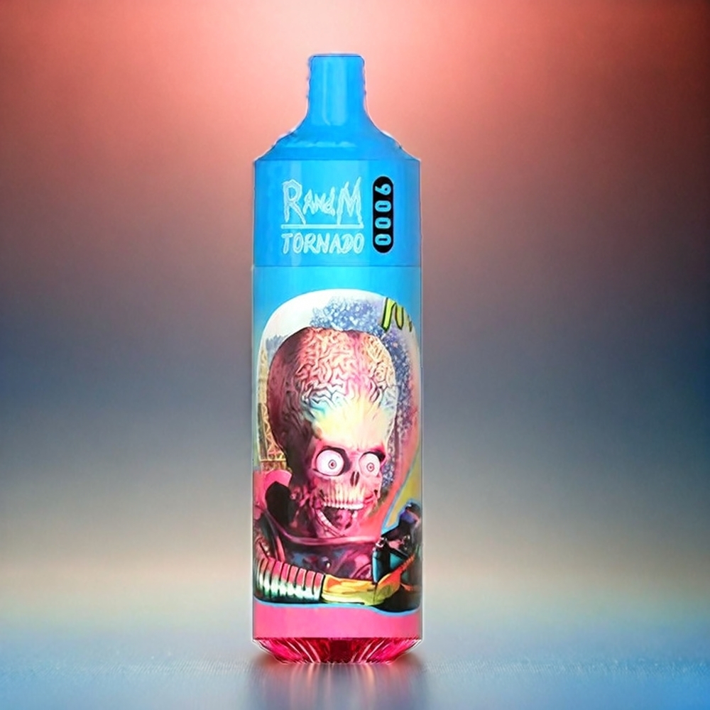 RandM Tornado 9000 Puffs Italia Ingrosso - Blu Mirtillo Lampone Acido, 850mAh Ricaricabile, 18mL, Display RGB, 54 Varietà