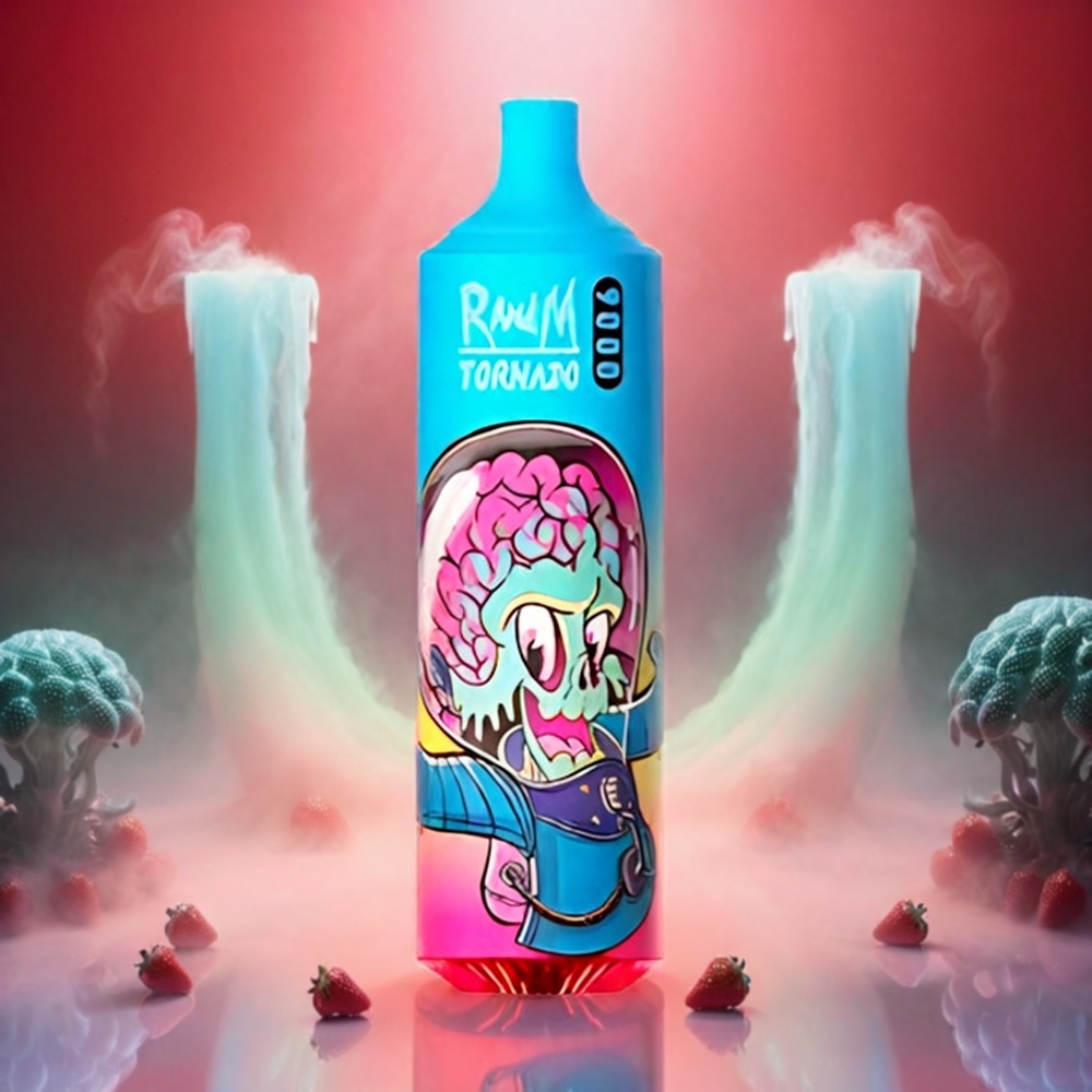 RandM Tornado 9000 Puffs Italia Ingrosso: Fragola Anguria, 850 mAh Ricaricabile, Display RGB, 18 mL Serbatoio, Mesh Coil