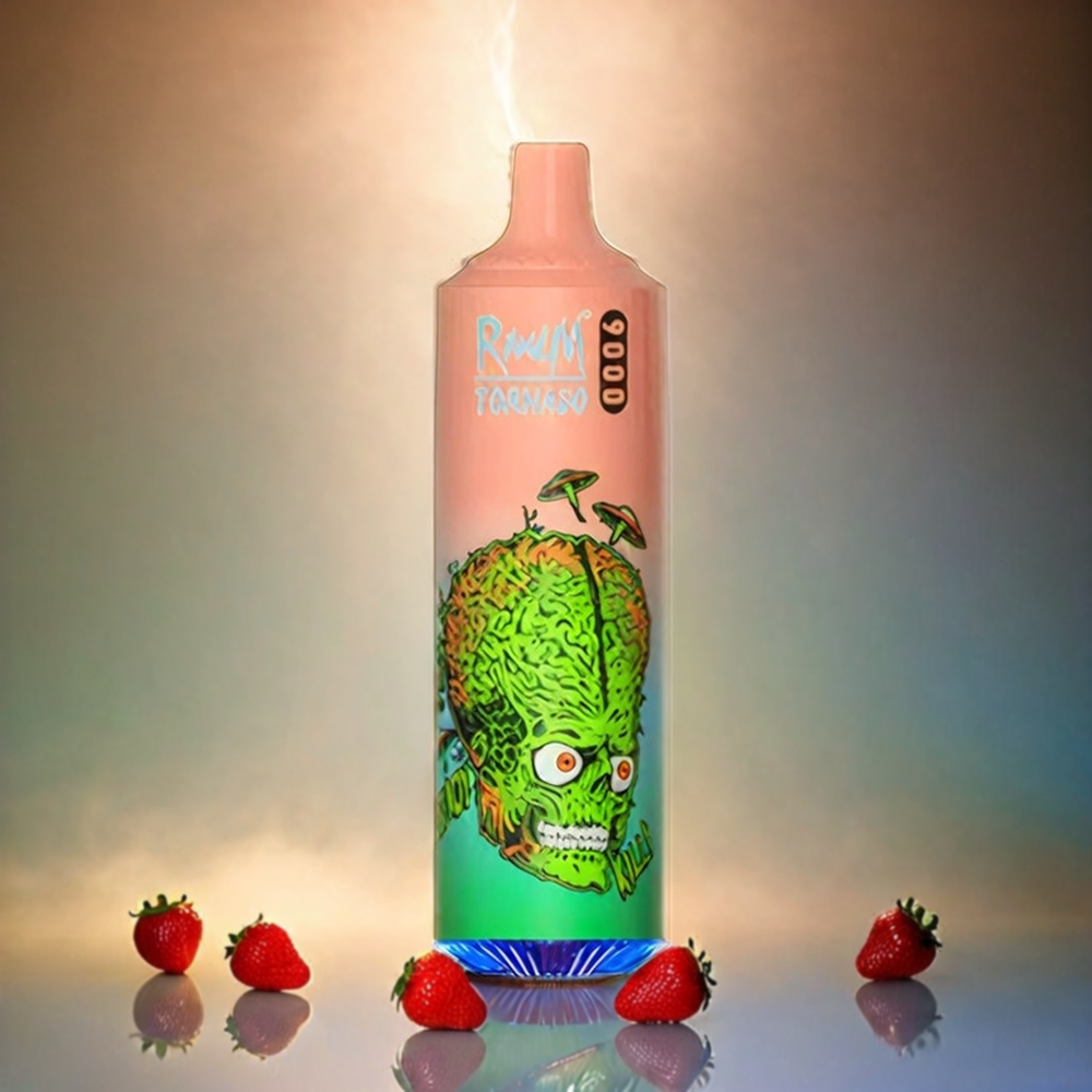 RandM Tornado 9000 Puffs Italia Ingrosso - Fragola Banana, 850 mAh Ricaricabile, 18 mL, Display RGB, 54 Gusti