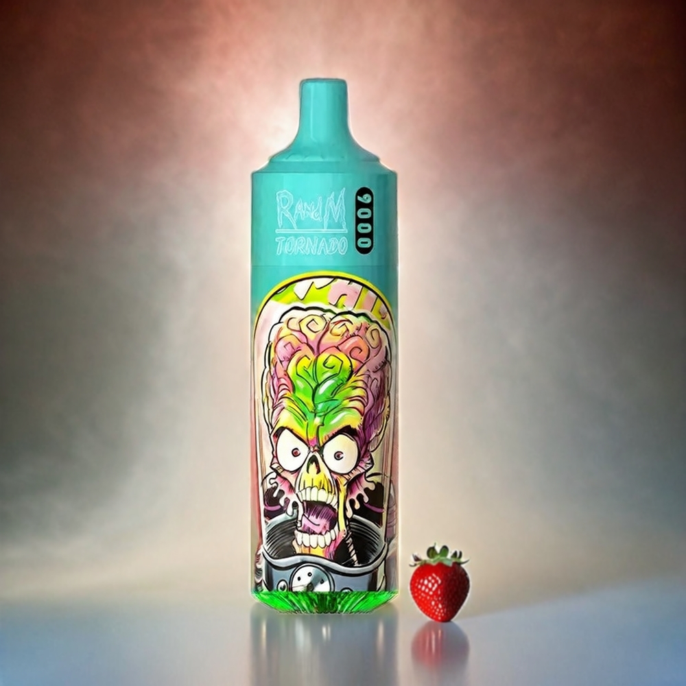 RandM Tornado 9000 Puffs Italia Ingrosso - Fragola Melograno - 850mAh Ricaricabile, 18mL, Coil Mesh, Display RGB, 54 Gusti