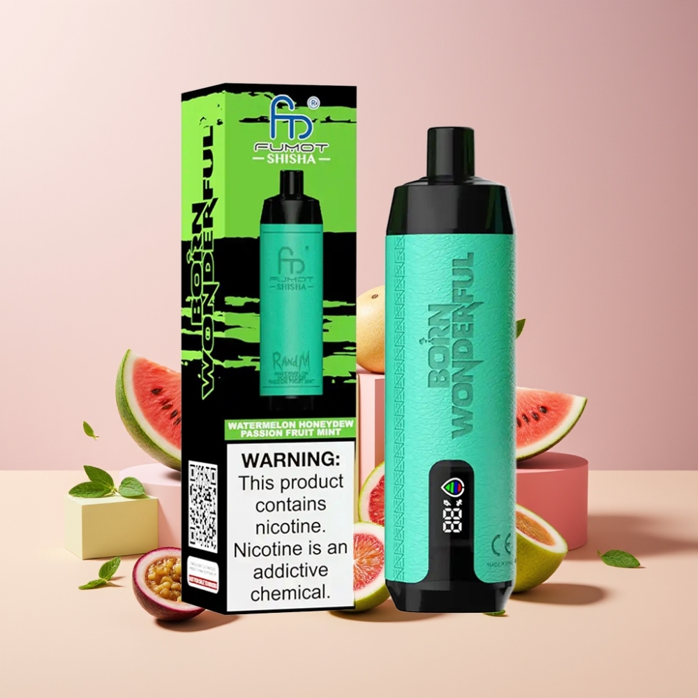 RandM Fumot Shisha 10000 Puff Italia Ingrosso Disposable Vape Anguria Melone Frutto della Passione Menta 18ml 850mAh Type-C