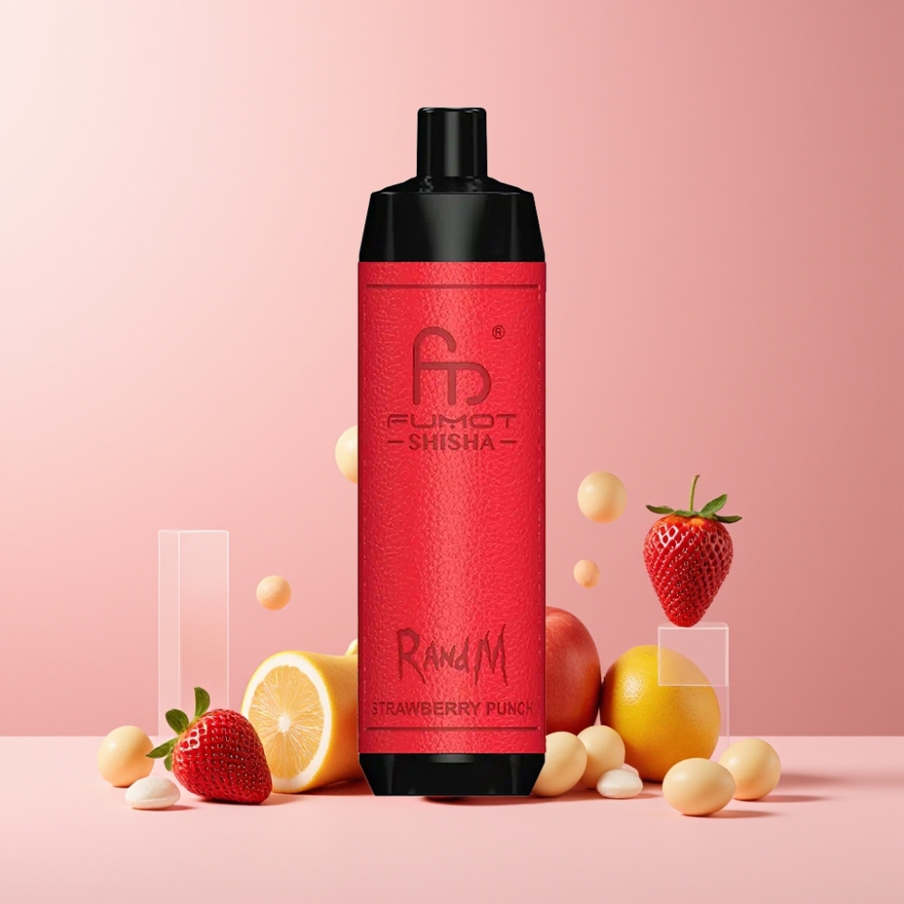 RandM Fumot Shisha 10000 Puff Italia Ingrosso Disposable Vape Fragola Punch, 18ml, 850mAh, Tipo-C