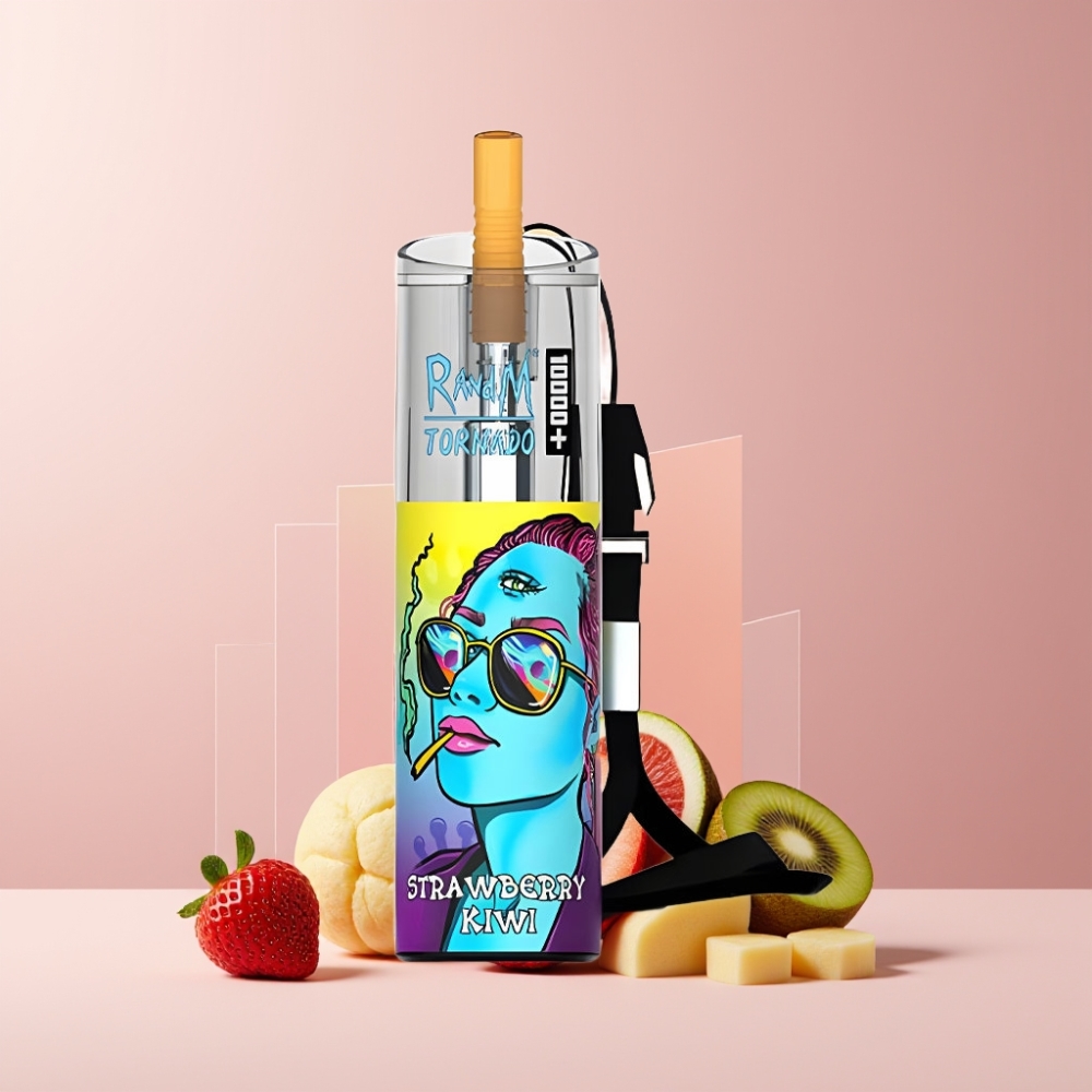 RandM Fumot Original Tornado 10000 Plus Italia Ingrosso Disposable Vape Fragola Kiwi 20ml Mesh Coil Type-C RGB