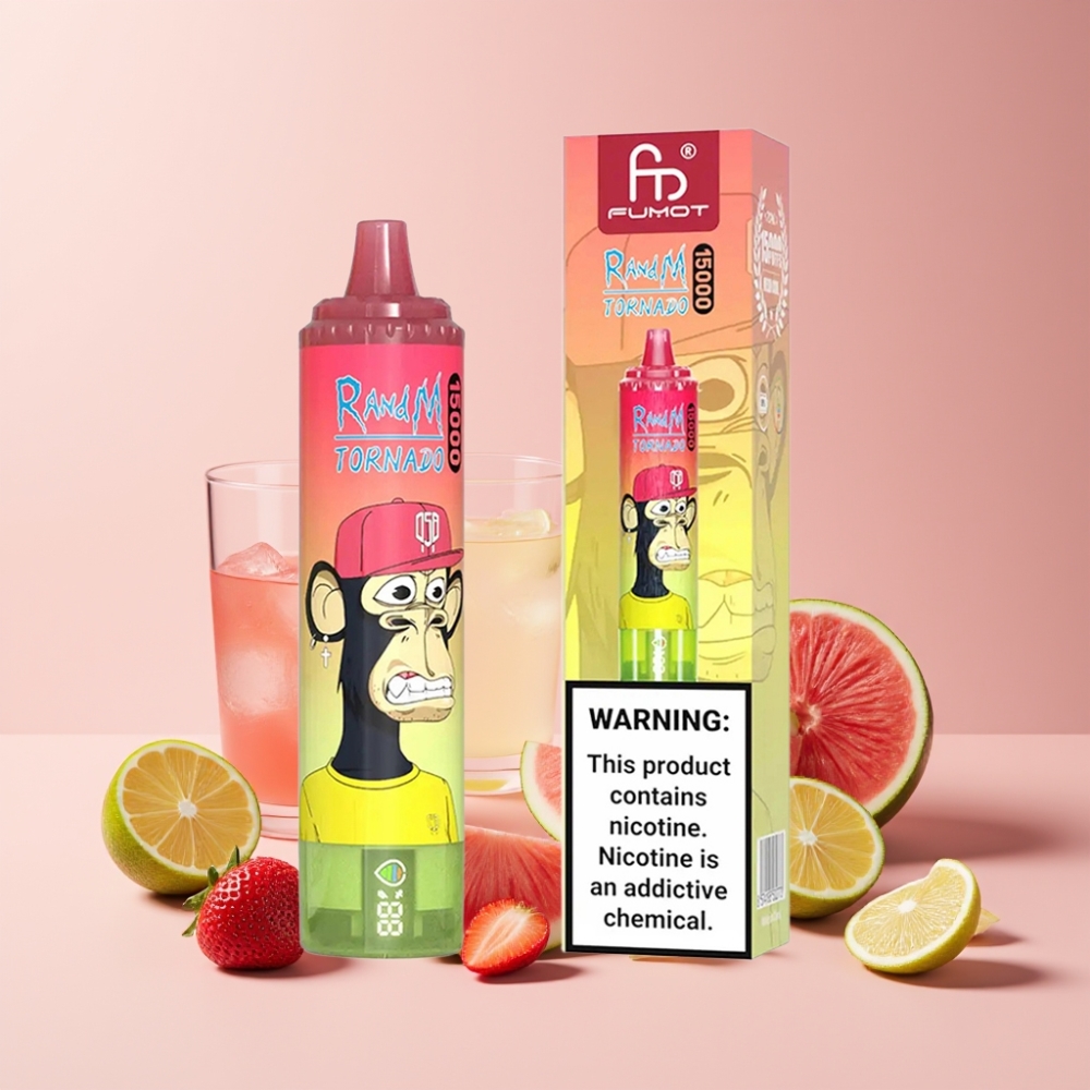 RandM Fumot Tornado 15000 Puff Italia Ingrosso Disposable Vape Fragola Anguria Limonata 25ml 850mAh Mesh Coil