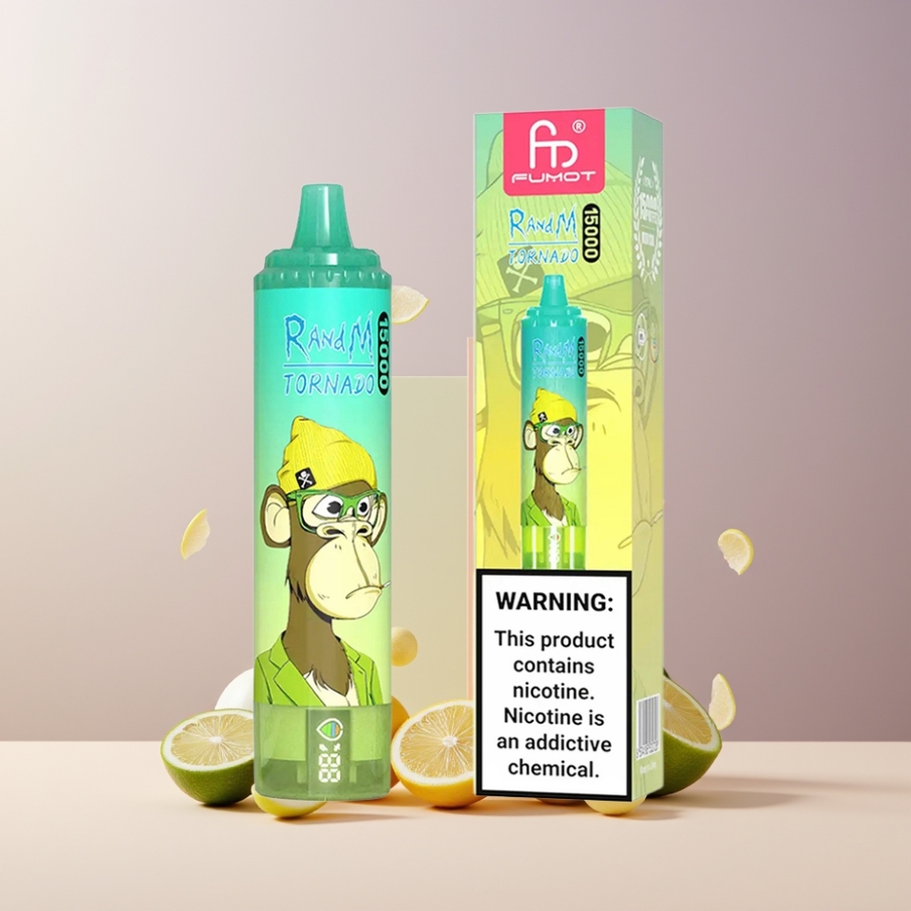 RandM Fumot Tornado 15000 Puff Italia Ingrosso Disposable Vape Limone e Lime 25ml 850mAh Mesh Coil