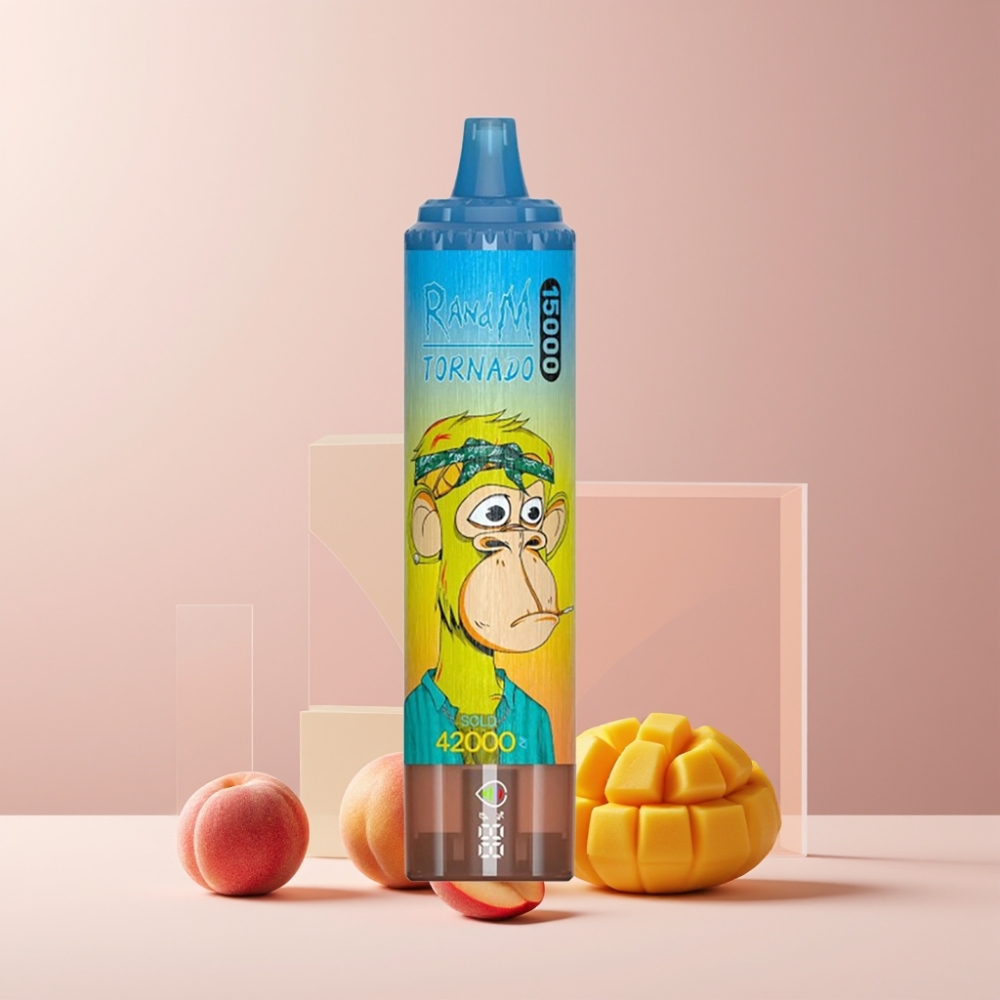 RandM Fumot Tornado 15000 Puff Italia Ingrosso Disposable Vape Pesca Mango 25ml 850mAh Mesh Coil LCD