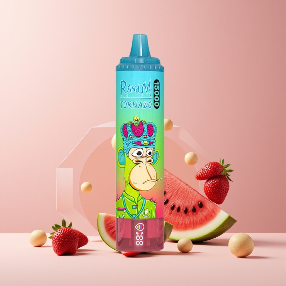 RandM Fumot Tornado 15000 Puff Italia Ingrosso - Fragola Anguria, 25ml, 850mAh, Ricarica USB-C