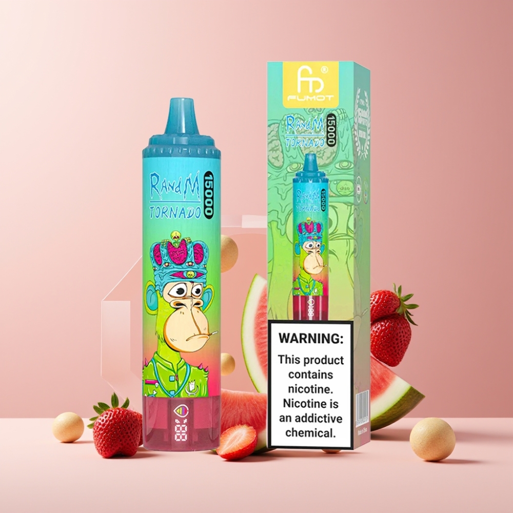 RandM Fumot Tornado 15000 Puff Italia Ingrosso - Fragola Anguria, 25ml, 850mAh, Ricarica USB-C
