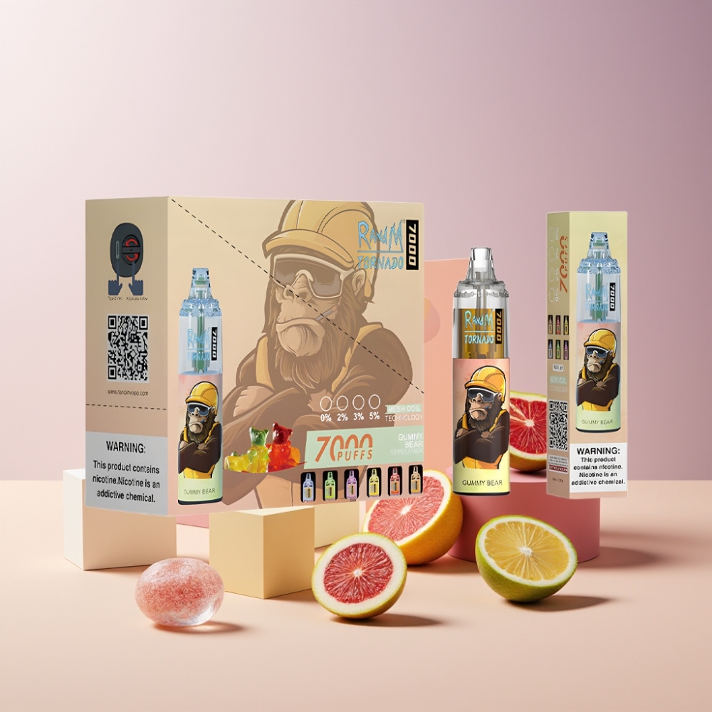 RandM Fumot Tornado 7000 Italia Ingrosso - 14ML E-liquid, 850MAH, Mesh Coil, Gummy Bear (Orsetti Gommosi)