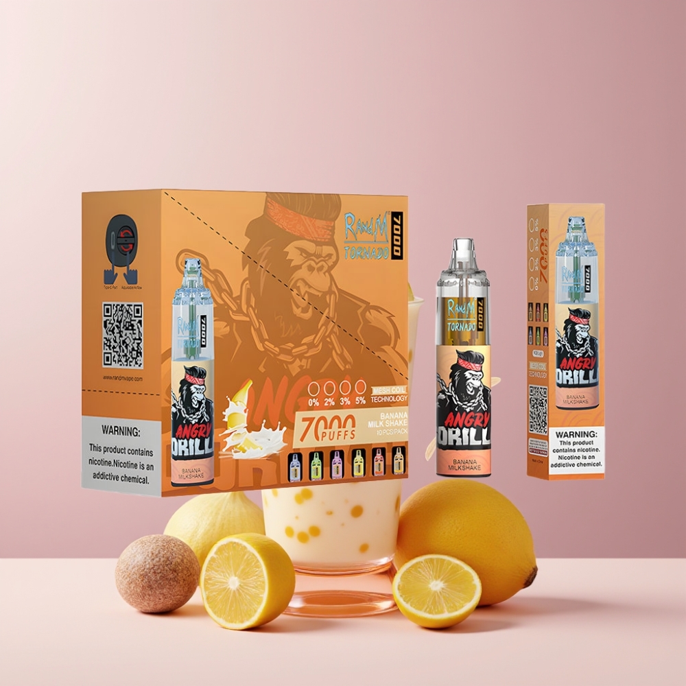 RandM Fumot Tornado 7000 Italia Ingrosso Disposable Vape Banana Milkshake (14ML, 850MAH, Mesh Coil, Type-C)