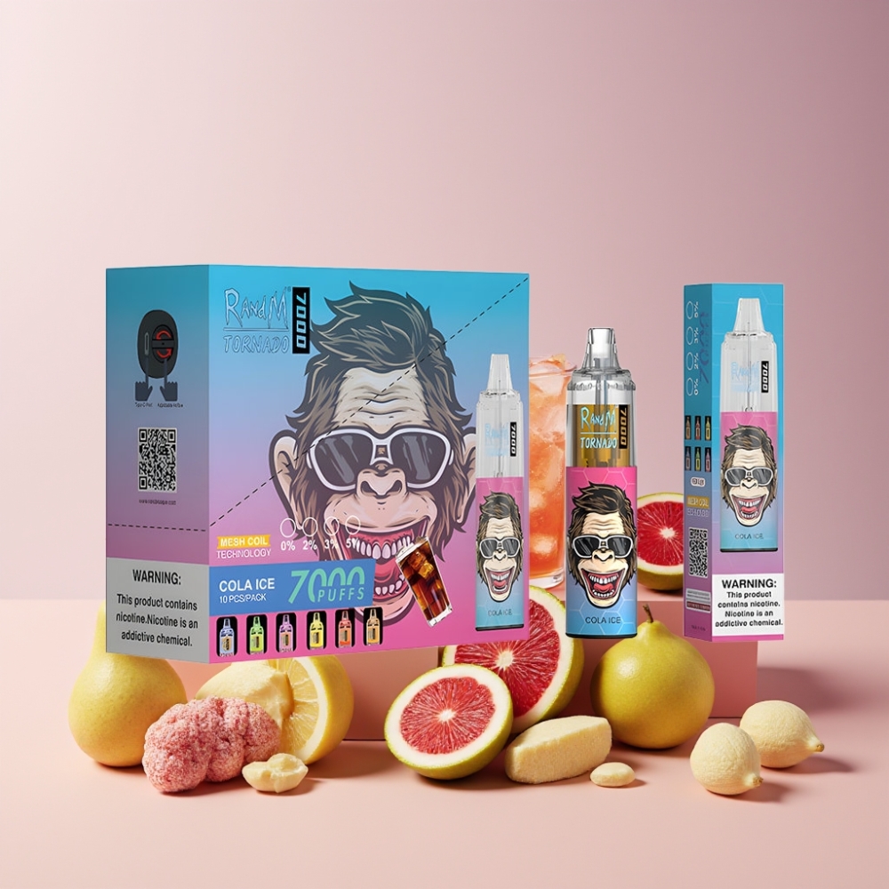 RandM Fumot Tornado 7000 Italia Ingrosso Disposable Vape Cola Ghiaccio 14ML 850MAH Mesh Coil
